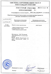 Приложение №1 к сертификату (ГОСТ 530-95)